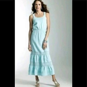 J. Jill Sky Blue eyelet maxi dress size XS